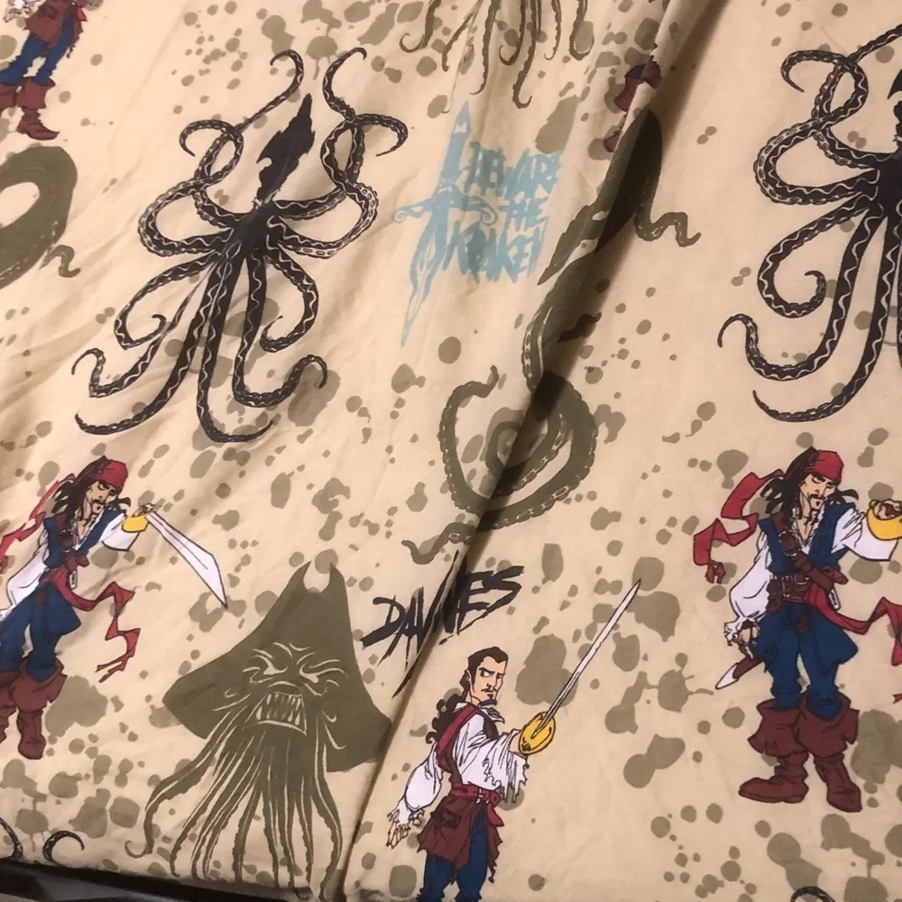Pirate & Kraken Printed Bedding Sheet - Beige Background